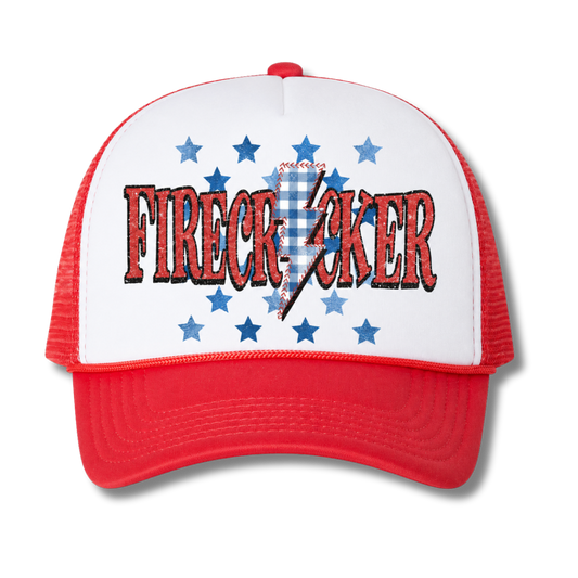 Firecracker Trucker Hat - America 250 Patriotic Snapback