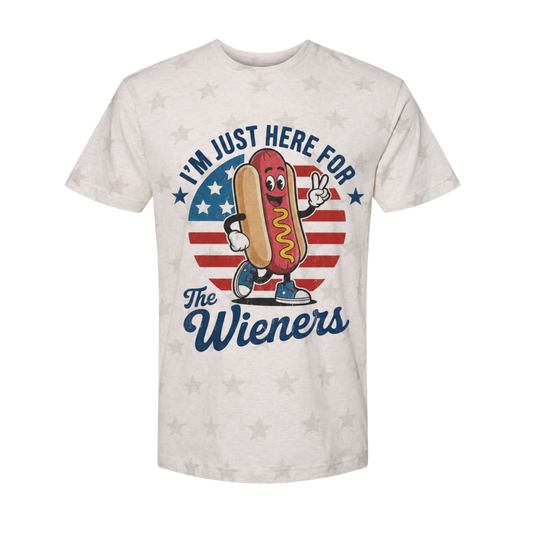 I'm Just Here for the Wieners T-Shirt - America 250 July 4th Tee