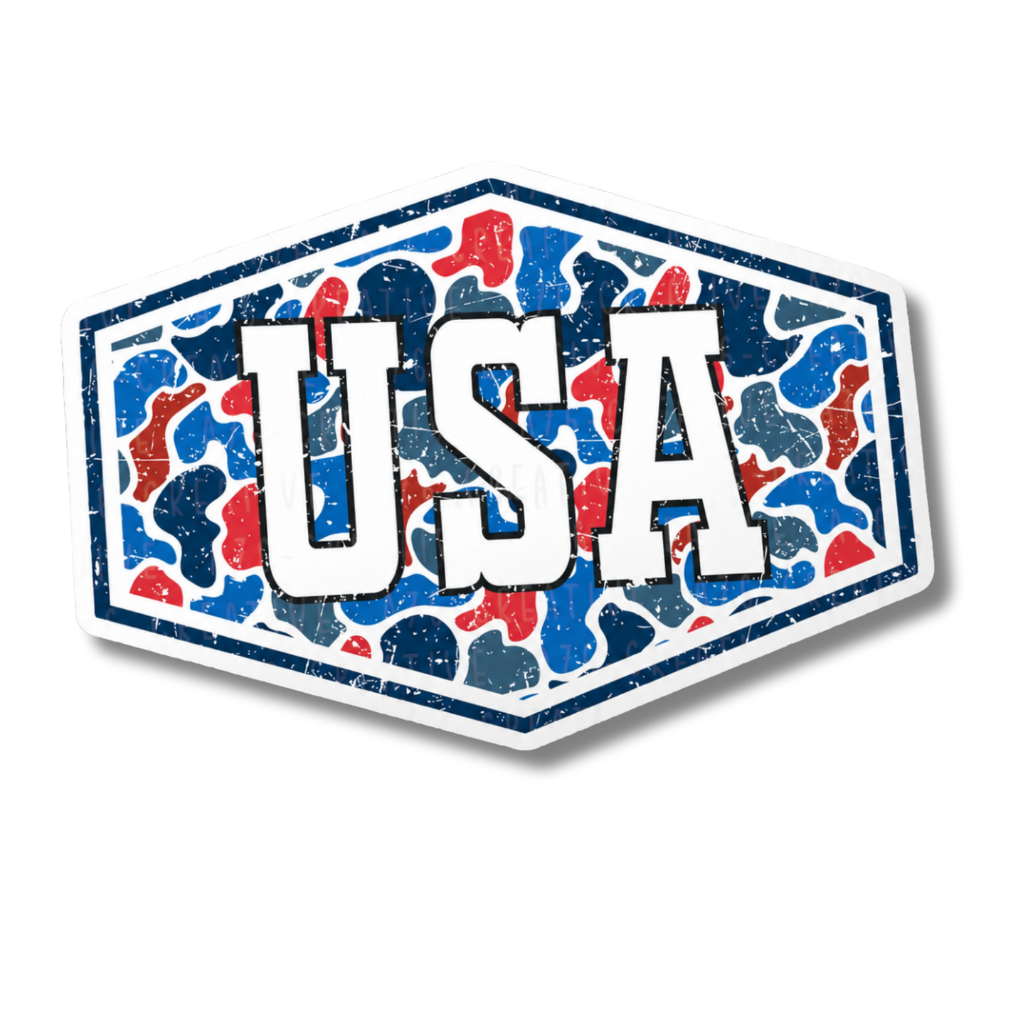 USA Camo Hexagon Decal - America 250