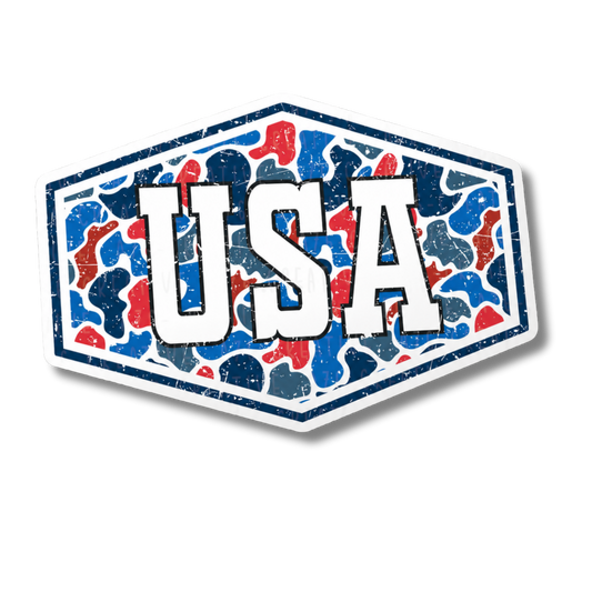 USA Camo Hexagon Decal - America 250