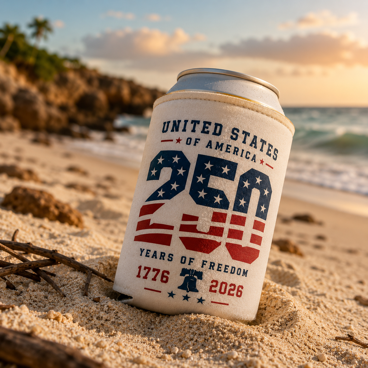 USA America 250 Anniversary Koozie - 250th Anniversary Can Cooler